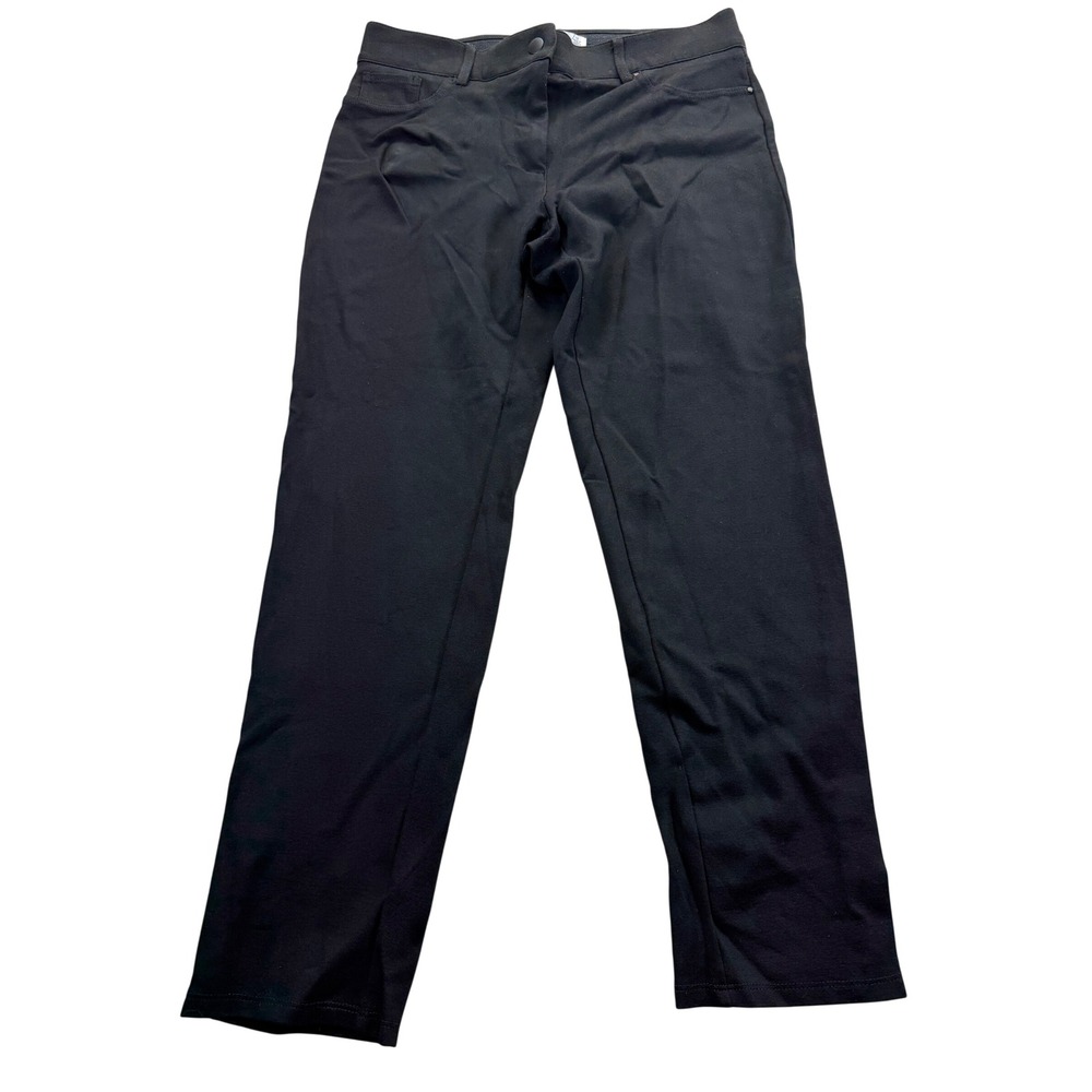 89th Madison Pants Womens 12 Black Straight Leg Stretch Pull On Work Casual